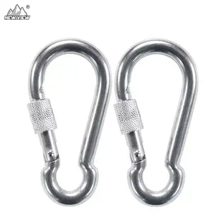 2 D-Shape Hooks, 3.15 Inch Carbon Steel, Ideal for Camping & Hiking, Metal Clips for Ropes, Chains, Keychains