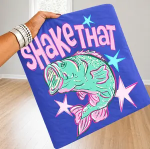 Men's Casual Cotton Fabric "Shake That Bass" Graphic T-Shirt, Menswear Top with Ring Accent