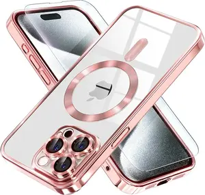 Entronix Case for Apple iPhone 16/15/14/13/12/11 Plus/Pro Max - [MagSafe-Compatible] Glossy Cover & 1 Clear Screen Protector, Smartphone Accessories
