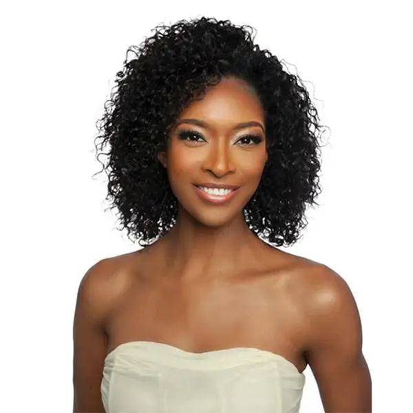Mane Concept Unprocessed Virgin Human Hair Half Wig - Trill Versatile Glueless TRHW207, 14" Burmese Curl Human Hair Half Wig