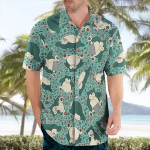 Hawaiian Shirt, Tropical Summer Shirt,SnorlaxCUTE Hawaiian Shirt Sleepy Tropical Aloha Shirt, Anime Hawaiian Shirt for Fans #alohashirt #hawaiianshirt #tropicalvibes #summeroutfit #beachwear #viraloutfit