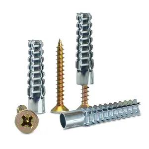 M6 Tree Shaped Steel Hollow Wall Anchor with Screws,Loose Hinge Hole Repair Kit for Concrete Wall, Metal Expansion Bolt for Drywall(200 Pcs)