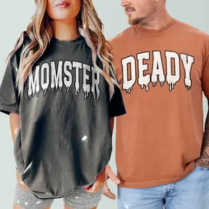 Momster Deady ComfortColor Shirts for Halloween Pregnancy Annoucement T-Shirt, Spooky Maternity Tee, Matching October Gender Reveal TShirts