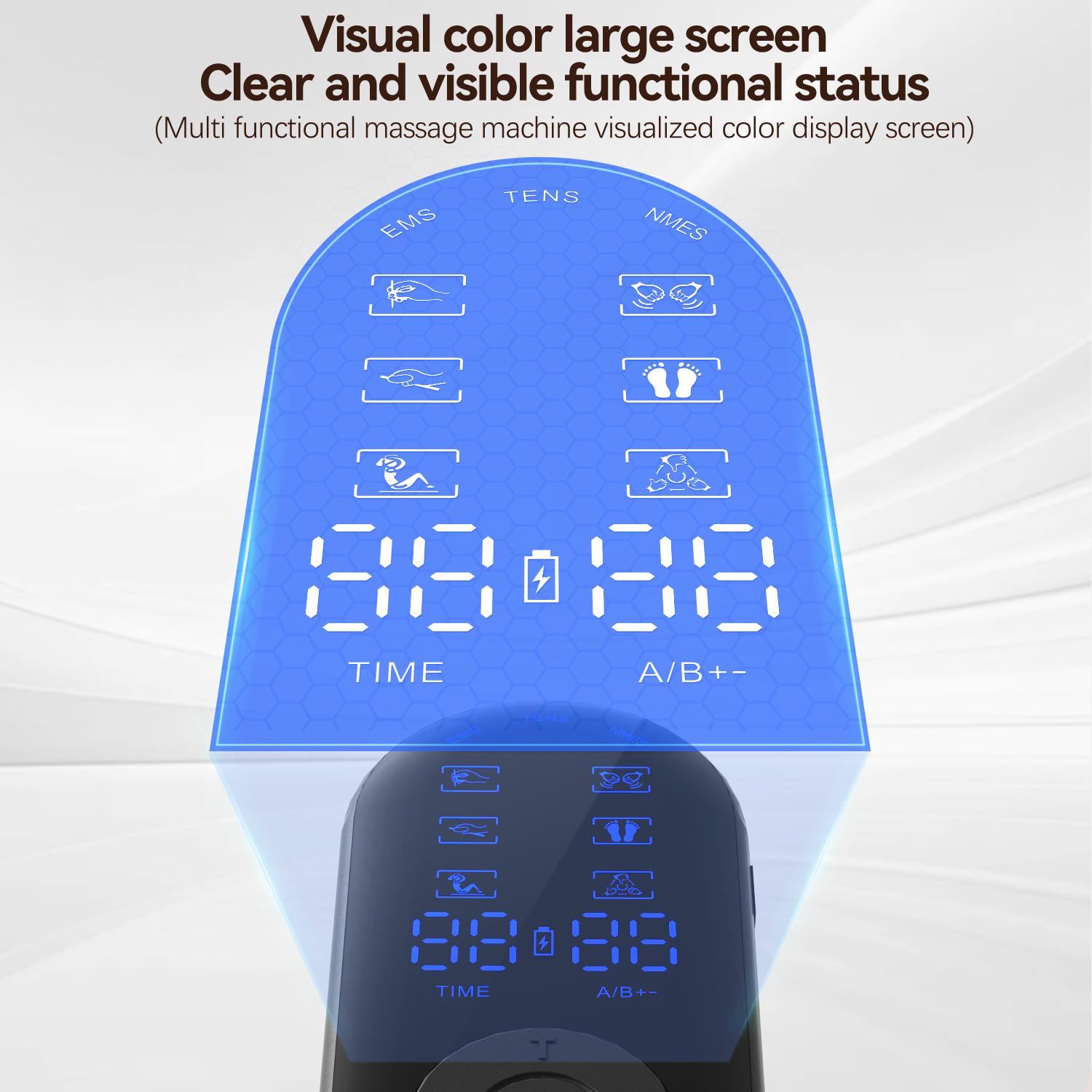 Rechargeable TENS Unit Muscle Stimulator with 30 Modes, Massage EMS Machine for Back Pain Relief, EMS Unit Massager with 8 TENS Electrode Pads