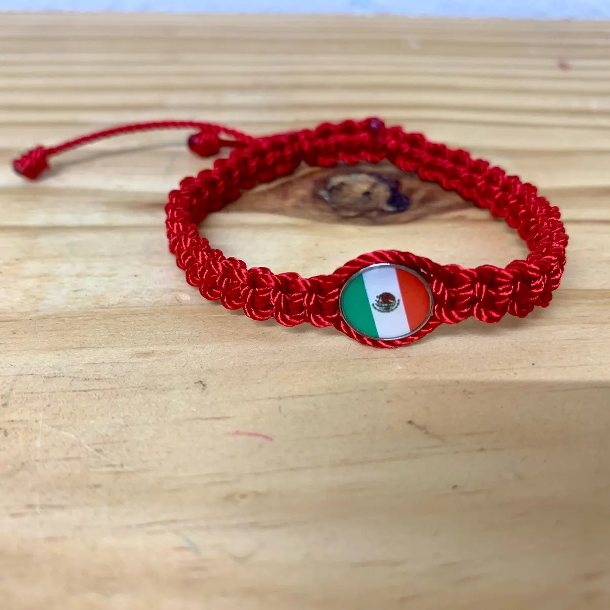 Red Minimalist Unisex Mexican Flag Bracelet