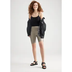 Bronze Faux Leather Shaping Biker Short