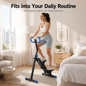 Upgraded 3-Level Resistance Stair Stepper Machine for Home Workout – Non-Slip Pedal, Smooth Rollers, Adjustable Armrest for Leg Glute Ab Exercise