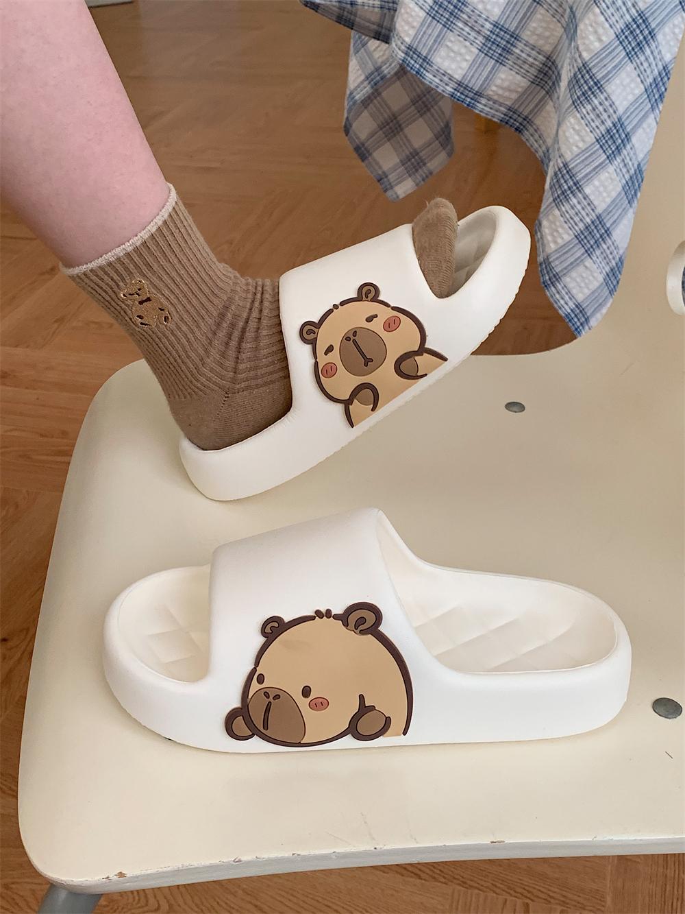 Cute Capybara Slippers Women Men,House Non-slip Pillow Slides Shower Sandals,EVA Soft Indoor Outdoor Footwear,Casual Walking Shoes