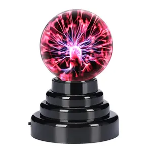 Plasma Ball Lamp - 3 Inch Science Gift Touch & Sound Sensitive Plasma Globe Lightning Ball Bedroom Decor Lamp