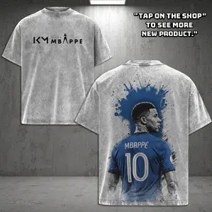 Vintage Kylian Mbappe Washed Tee, Tank Top, Sweat shirt Graphic Wash Tee Clothing Cotton Unisex Top T-shirt Fabric Fit, Football fan