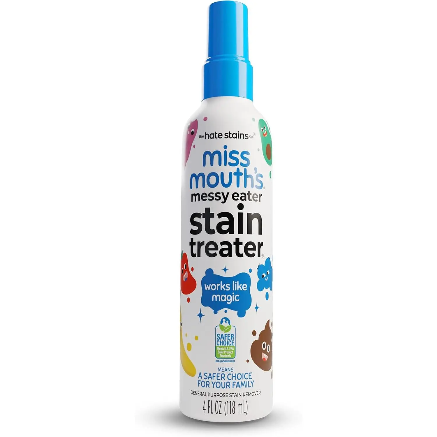 Miss Mouth's Messy Eater Stain Treater Spray, Laundry Stain Remover, 4 Oz | Newborn & Baby Essentials; Cleans Off Food, Grease, Coffee; Use on Laundry, Underwear, Fabric