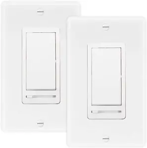 LED Dimmer Electrical Light  - 3-Way/Single Pole Use, 600 Watt Max, LED and Incandescent Compatible for Dimmable  Lighting Needs, Wall Plate Cover Included - Almond