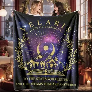Star City Velaris Blanket, High-Weight Flannel Fabric, Soft and Warm, Anti-Wrinkle, Easy Clean, Ideal Gift for Fantasy Lovers, Winter Blanket