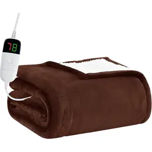 Heated Electric Blanket Twin - 62" x 84" Heating Blanket with 10 Heating Levels & 8 Hours Auto Off, Warm Flannel Blanket, Christmas Birthday Gifts for Wome