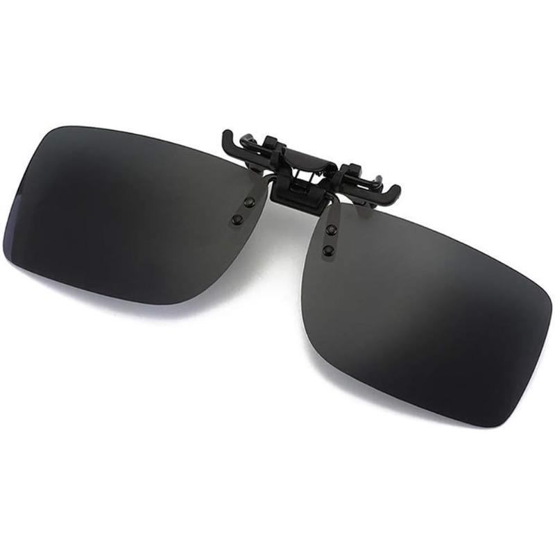Polarized Clip-on Sunglasses with Flip Up Function Anti-Glare UV 400 Driving Glasses Clip-on for Prescription Glasses