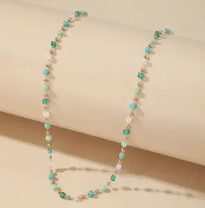 N78- Bohemian Colorful Bead Chain Choker Necklace for Women!