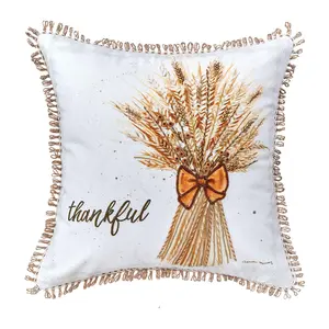 Thankful Wheat Pillow by Valerie