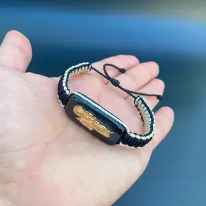 Double-sided woven thread bracelet - Adjustable - San Judas Tadeo