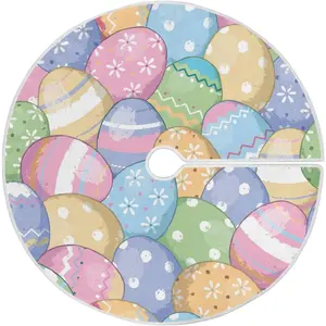 Easter Eggs Tree Skirt Christmas Tree Mat Ornaments for Festival Party Indoor Decoration, 36 Inch