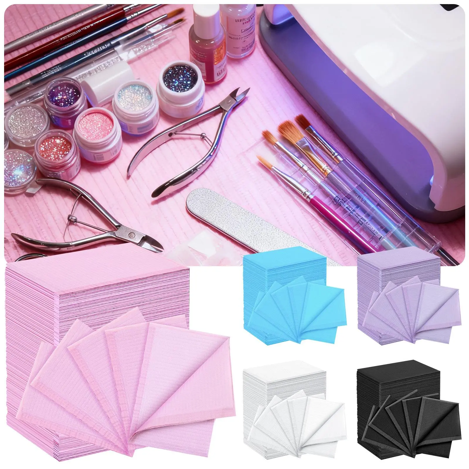 50/125pcs Nail Art Table Mat Disposable Tattoo Cleaning Pad Tattoo Waterproof Table Cloth Cleaning Pad Dental Tattoo Nail Art
