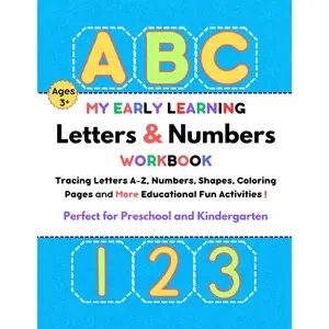 My Early Learning Letters and Numbers Tracing Workbook: Letters A-Z Uppercase and Lowercase, Numbers 1-20, Shapes, Coloring Pages and More Educational Fun Activities Workbook for Kids 3+ Paperback – Large Print, February 25, 2025