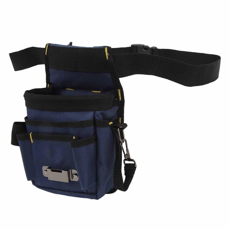 Waist Tool Bag, Construction Tool Belt with Adjustable Strap, Woodworking and Electrician Work Tools Pouch, Small Tool Organizer, Portable Canvas Tool Bag