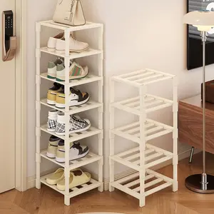 1pc Freestanding Shoe Rack, 3-9 Layer Simple Design, Space Saving Storage Shelf, Bamboo Material, Suitable for Home, Dormitory, Corner Use