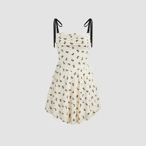 Cider [size 0-26] Bowknot Jacquard Mini Dress