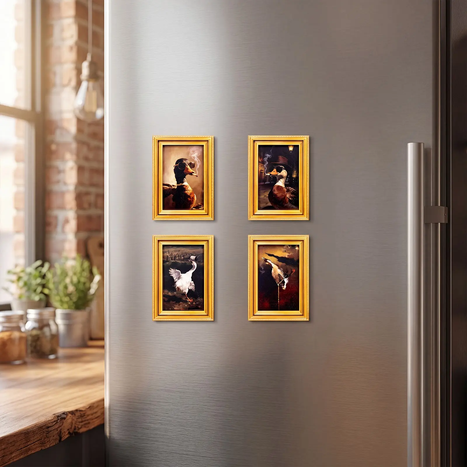 Unique Art Refrigerator Accessories Set, Elegant Resin Frame Magnetic Stickers, Ideal for Kitchen, Office, Home Decor, Birthday Gift, Refrigerator Magnets