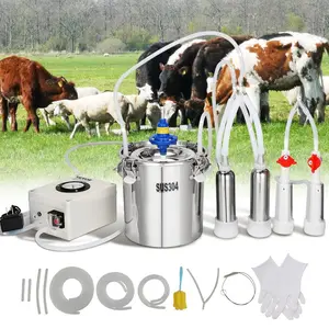 VEVOR Goat Milking Machine, 12 L 304 Stainless Steel Bucket, Electric Automatic Pulsation Vacuum Milker, Portable Milker with Food - grade Silicone Cups and Tubes, Adjustable Suction for Cows and SheepVEVOR Super Brand Day