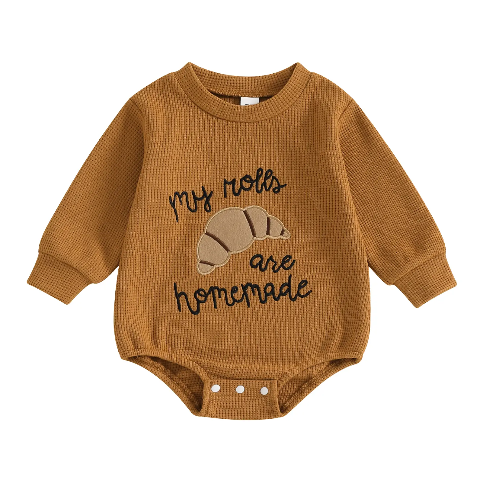 Baby Girl Boy Thanksgiving Romper Letter Embroidery Long Sleeve Crew Neck Jumpsuit for Winter Fall