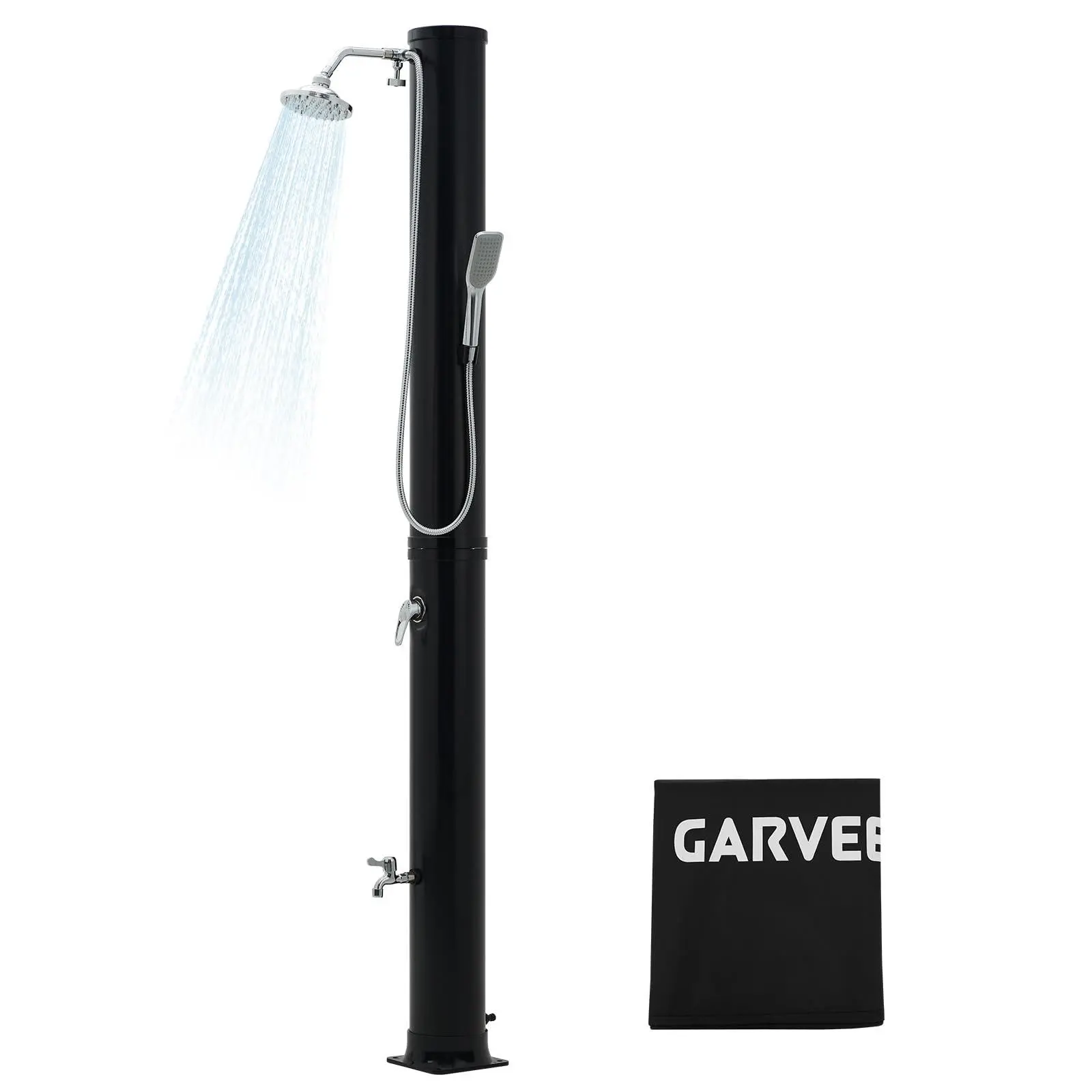 Garvee Superior Outdoor Shower for Pool and Spa – 35L Octagonal Tank, Handheld Shower Head, Protective Cover, Adjustable Water – Ideal for Garden & Sauna Accessories