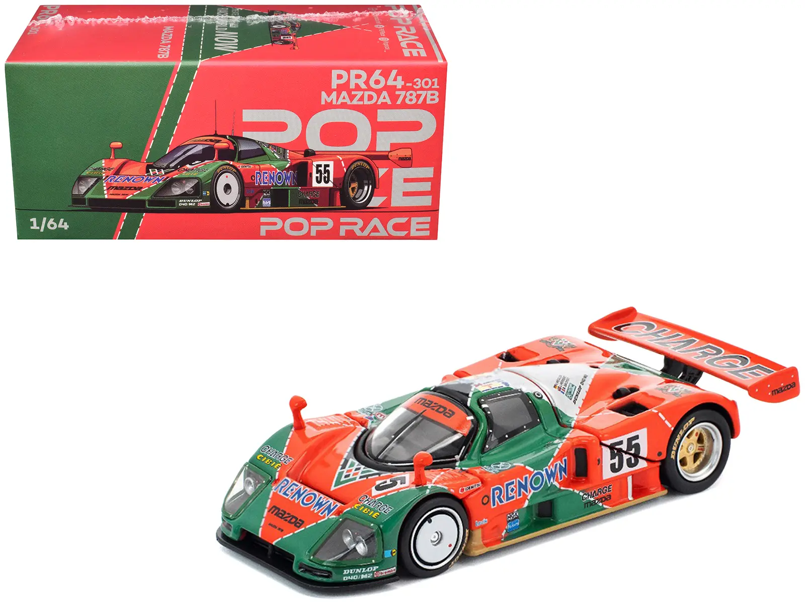 Mazda 787B #55 "Mazdaspeed" Winner "24 Hours of Le Mans" (1991) 1/64 Die Cast Model Car by Pop Race