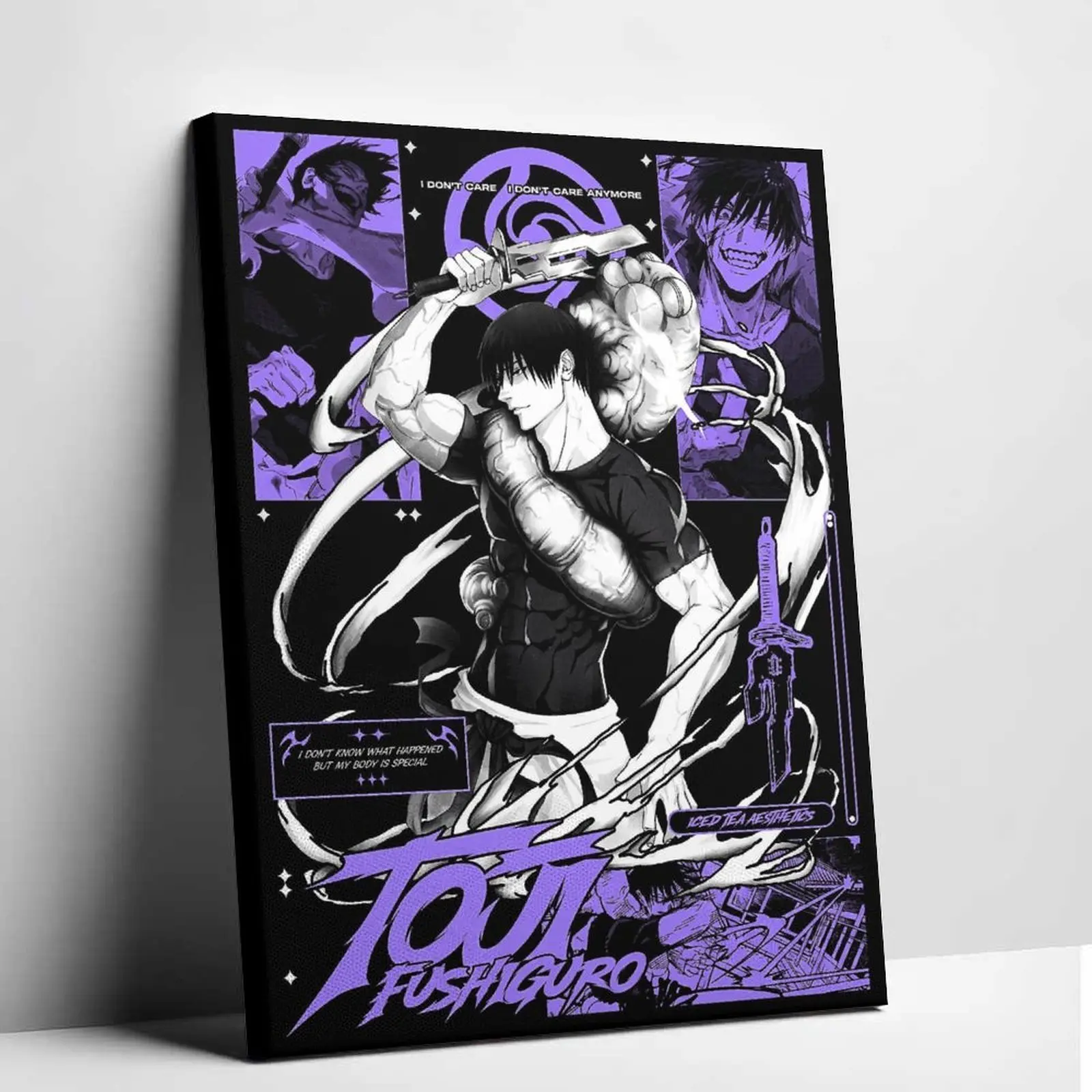 Jujutsu Kaisen Toji Fushiguro Anime Canvas Wall Art Sorcerer Killer Manga Panel Poster Aesthetic Purple Graphic Design Living Room Bedroom Decor Trendy Shonen Painting Artwork