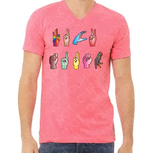 F* Trump" in Sign Language V-Neck Shirt