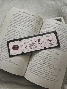 The Vampire Bookclub | Bookclub Ticket Bookmark | Fall Bookmark | Vampire Bookmark | Spooky Bookmark | Bookish Gifts | Cute Bookmark