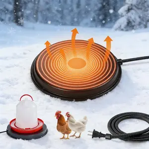 Metal Chicken Water Heater for Winter, 14'' Chicken Waterer Heater Base for 1-5 Gallon Metal or Plastic Poultry Waterer, Outdoor Eletric Poultry Water Heaters for Chicken Turkey Goose Duck Drinker