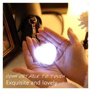 Women's Touch Auto-Sensing Night Light, Heart-Shaped LED Keychain Pendant Lamp, Portable Travel Gift, USB Rechargeable, USB Charging Light, Ideal for Valentine's Day