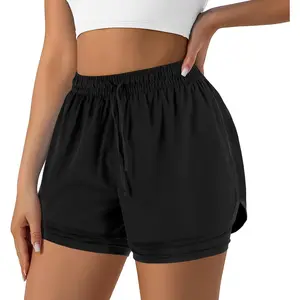Women's 2 in 1 Running Shorts for Gym Yoga Workout Athletic Shorts High-Waisted Shorts with Liner Pockets bandit  running  shorts sporty short yoga sport short solid color summer  workout gym woman gym yoga workout athleticshorts tiktok  shop lycra shorts