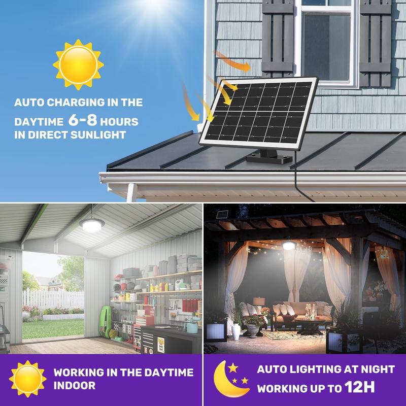 2026 Solar Shed Light, Portable Solar Pendant Lights Outdoor, 244 LED 360° Glow Waterproof Shed Light, 5 Modes Waterproof Floodlight with Remote Control for Shed, Barn, Gazebo, Yard, Patio, Garage