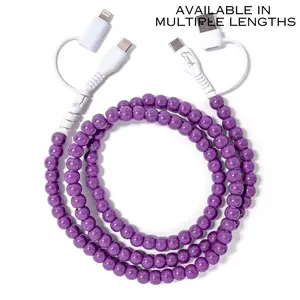 Beaded Phone Charger Asher Purple