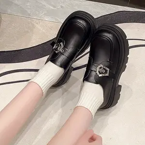 European and American Women's Height Increasing Loafers Spring Summer Thick Sole Round Toe Outdoor Wear