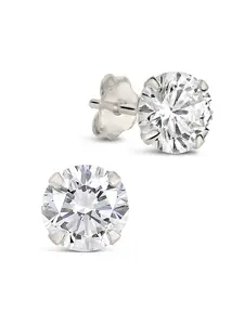 Sterling Silver 6mm CZ Stud Earrings