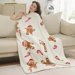 Gingerbread Man Christmas Throw Blanket