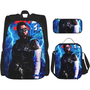 Jey Wrestler USO Backpack 3 Pieces Set With Lunch Bag And Pencil Pouch Combination for Work/Sport/Picnic Adjustable Laptop Backpack Travel Daypack Stationery Bag