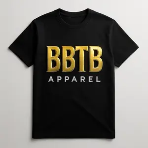 BBTB Apparel Black T-Shirt with Gold Logo - Comfortable & Stylish Tee for Everyday Wear