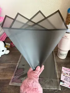 Transparent Black Bouquet Wrapper 58cm x 58cm Waterproof Wrapping for Elegant Gift Box Customizable Birthday Gift Box