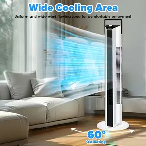 2025 New 3 In 1Tower Fan For Bedroom, Upgrated 6 Speeds Ultra-Quiet Floor Fan, 60° Oscillating Fans For Indoors With 28ft/s Velocity, Standing Fans, Bladeless Fan Powerful For Home Office Roomn