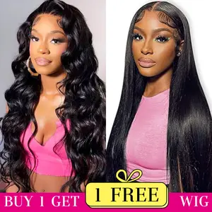 [Combo sale 28"&28"] buy 1 get 2 wig" 5X5 Body Wave Lace Front Wigs 28 Inch Human Hair Hair Pre Plucked HD Transparent Lace Frontal Human Hair Wigs 180% Density