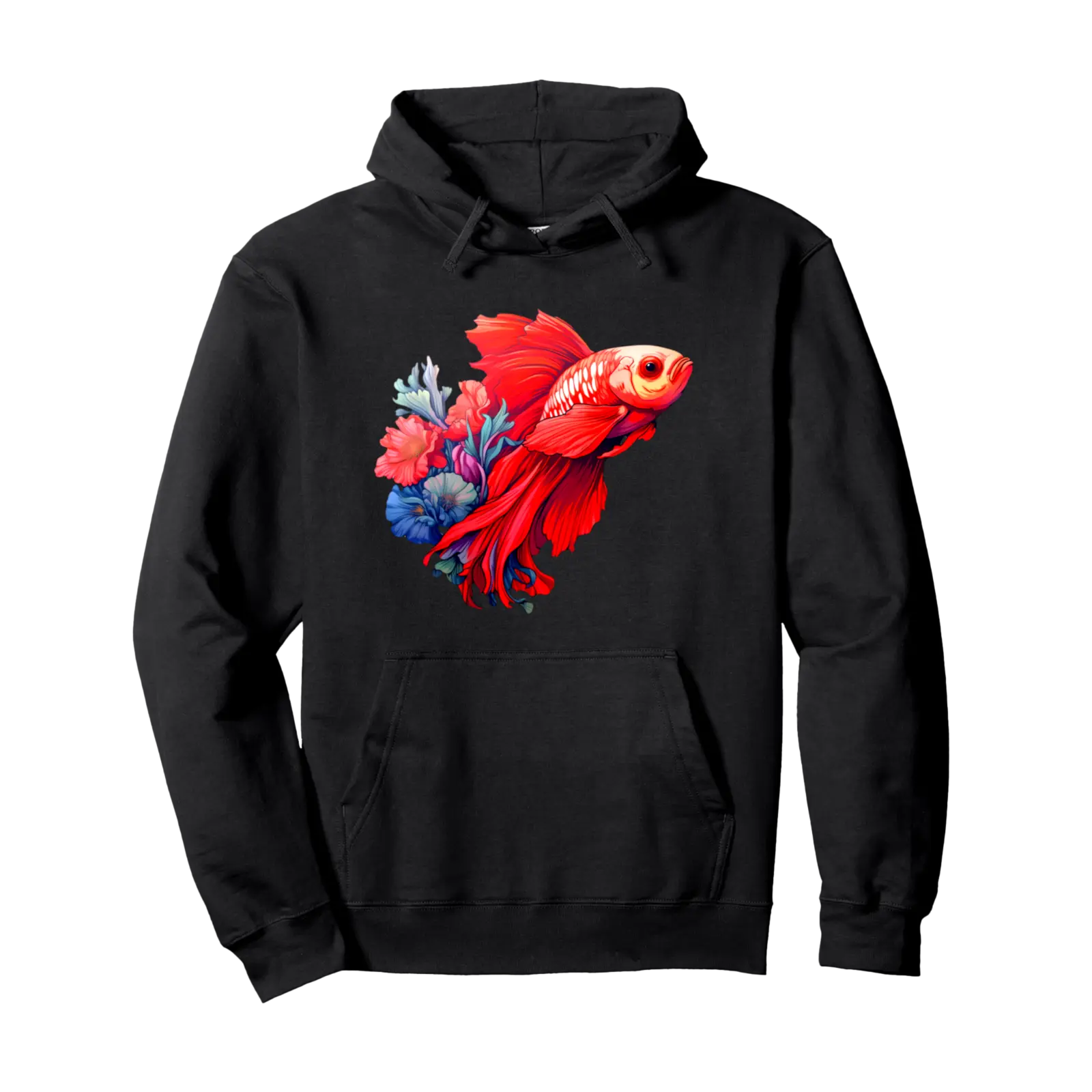 Betta Fish And Flowers Fancy Bettas Fantasy Fish Art Design Pullover Hoodie - Hufsakha Shop Nb0cbx7l4mv